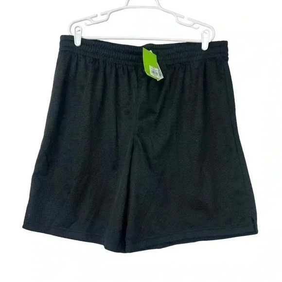 DSG POCKETLESS MESH SHORTS MENS SIZE XXL PURE BLACK ATHLETIC DRAWSTRING ATHLETE - Picture 1 of 10